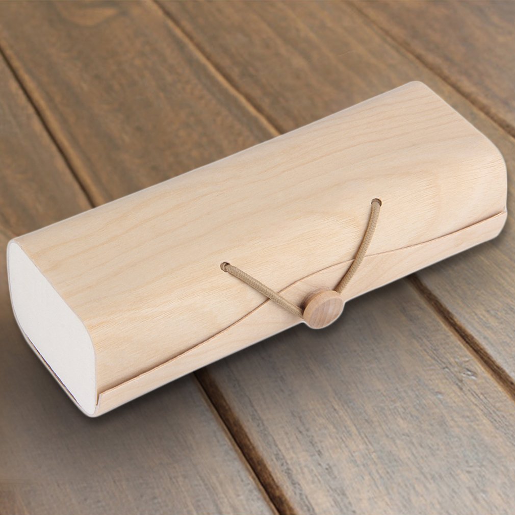 Portable Wooden Sunglasses Box Case Eye Glasses Clam Shell Protector Store Sunglasses Children Eyewear Reading Glasses Holder