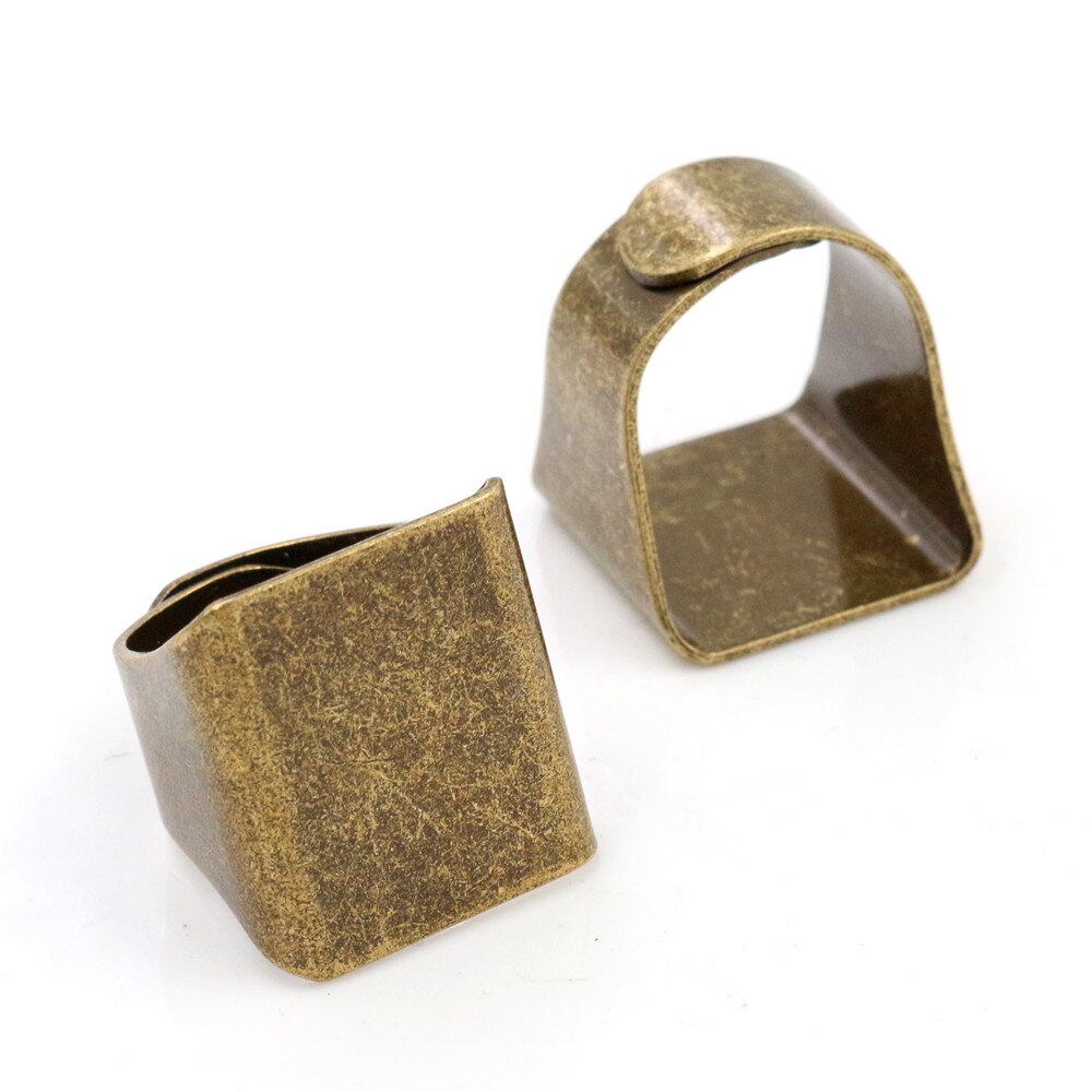 20mm 5 stücke Klassische 6 Farben Überzogen Messing Platz Einstellbar Ring Einstellungen Blank/Basis, fit 20mm Glascabochons, Knöpfe; Ring Einfassungen: Bronze