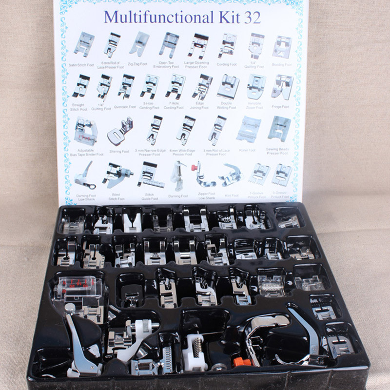 Binnenlandse Naaimachine Naaivoet Voeten Kit Set Met Doos Zanger Janom Naaimachines Voet Gereedschappen Accessoire Naaien Tool