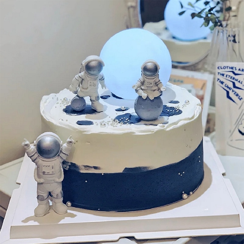 Universo stelle razzo astronauta luna buon compleanno lettera decorazione Cake Topper Dessert per la festa dei bambini regali adorabili per bambini