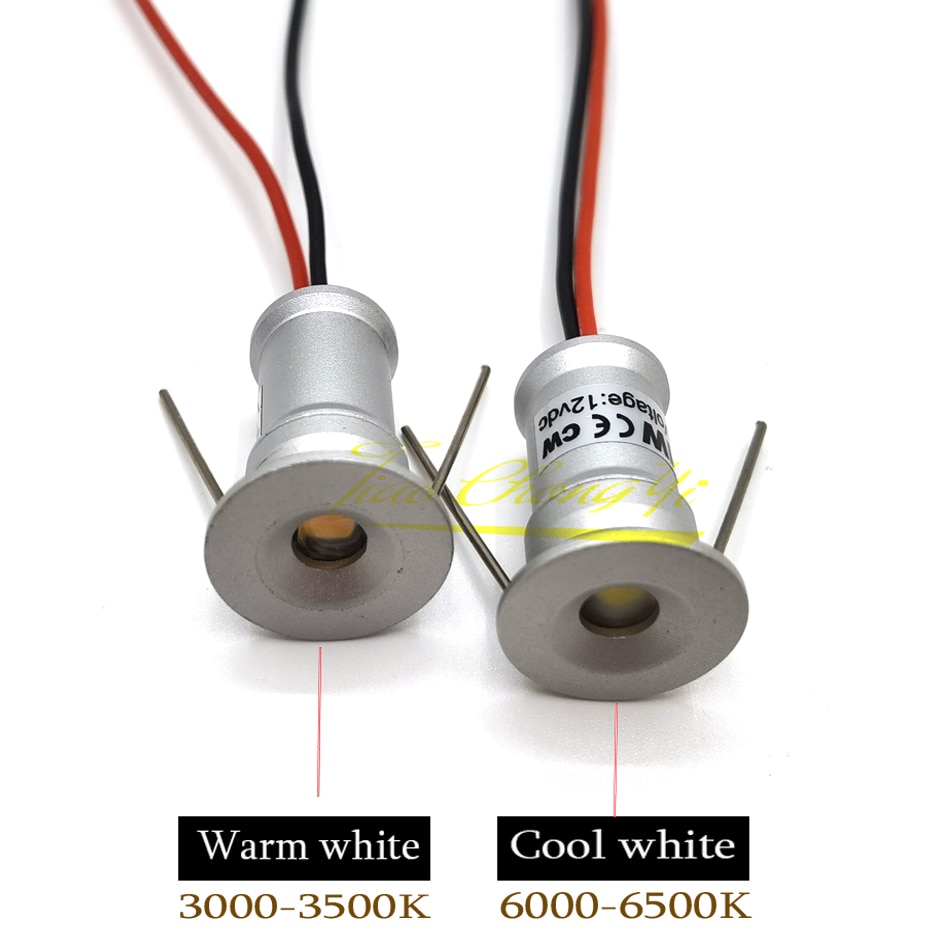 9 stk  /1 sæt 12v mini indendørs led spot spot downlight dæmpbar indbygget loft trappelys 1w vitrineskab lys
