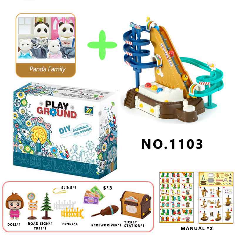 1:12 Carrousel Bosdier Familie Vroeg Leren Puzzel Achtbaan Pretpark Model Schroef Montage Pakket Speelgoed: 1103-G04-K03