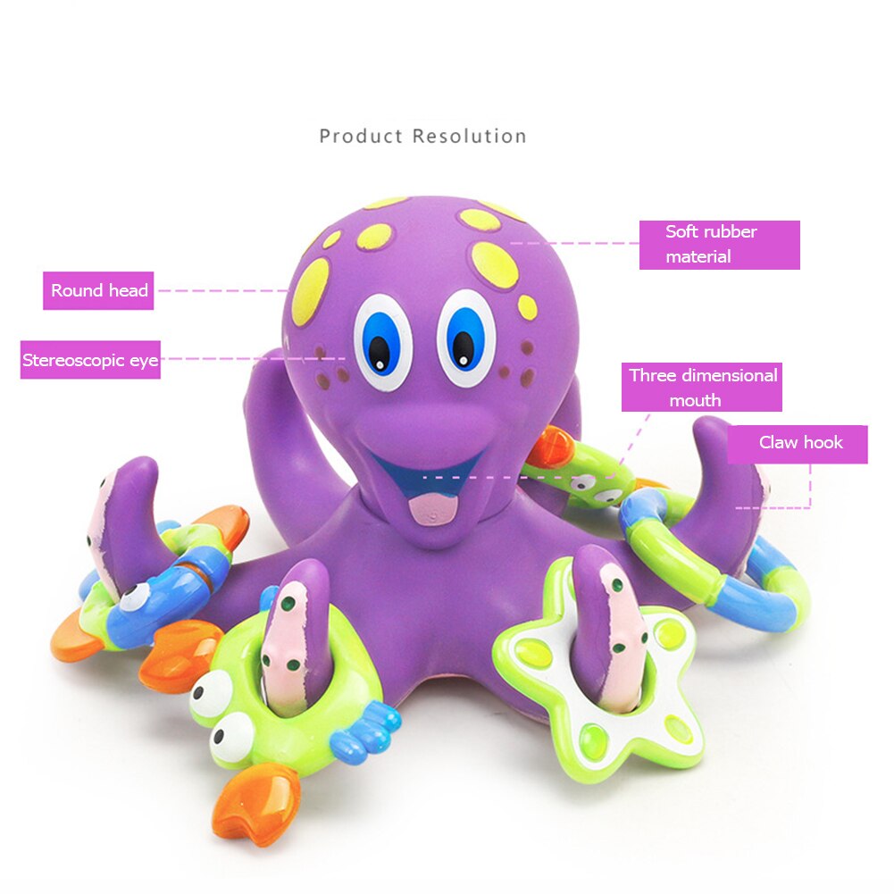 6pcs Baby Cute Cartoon Octopus Bathing Toys Kids Water Floating Toy Beach Shower Swimming Water Playing for Children