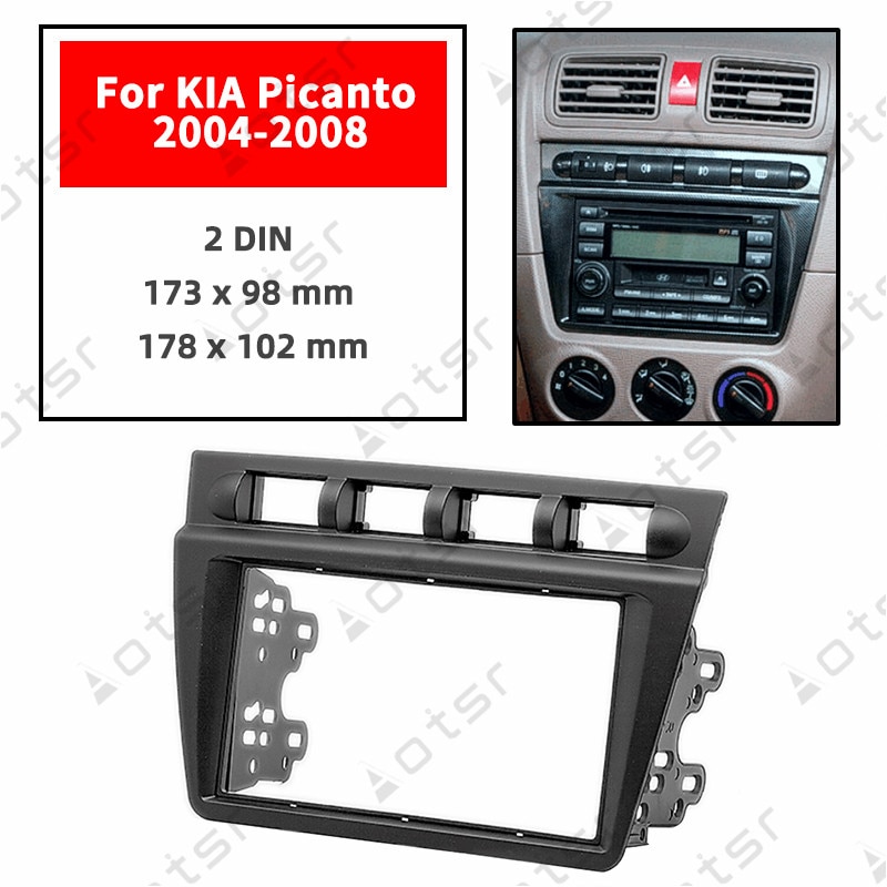 Autoradio fascia stereo paneelplaat voor kia picanto 2004 2005 2006 2007 frame dashboard kit