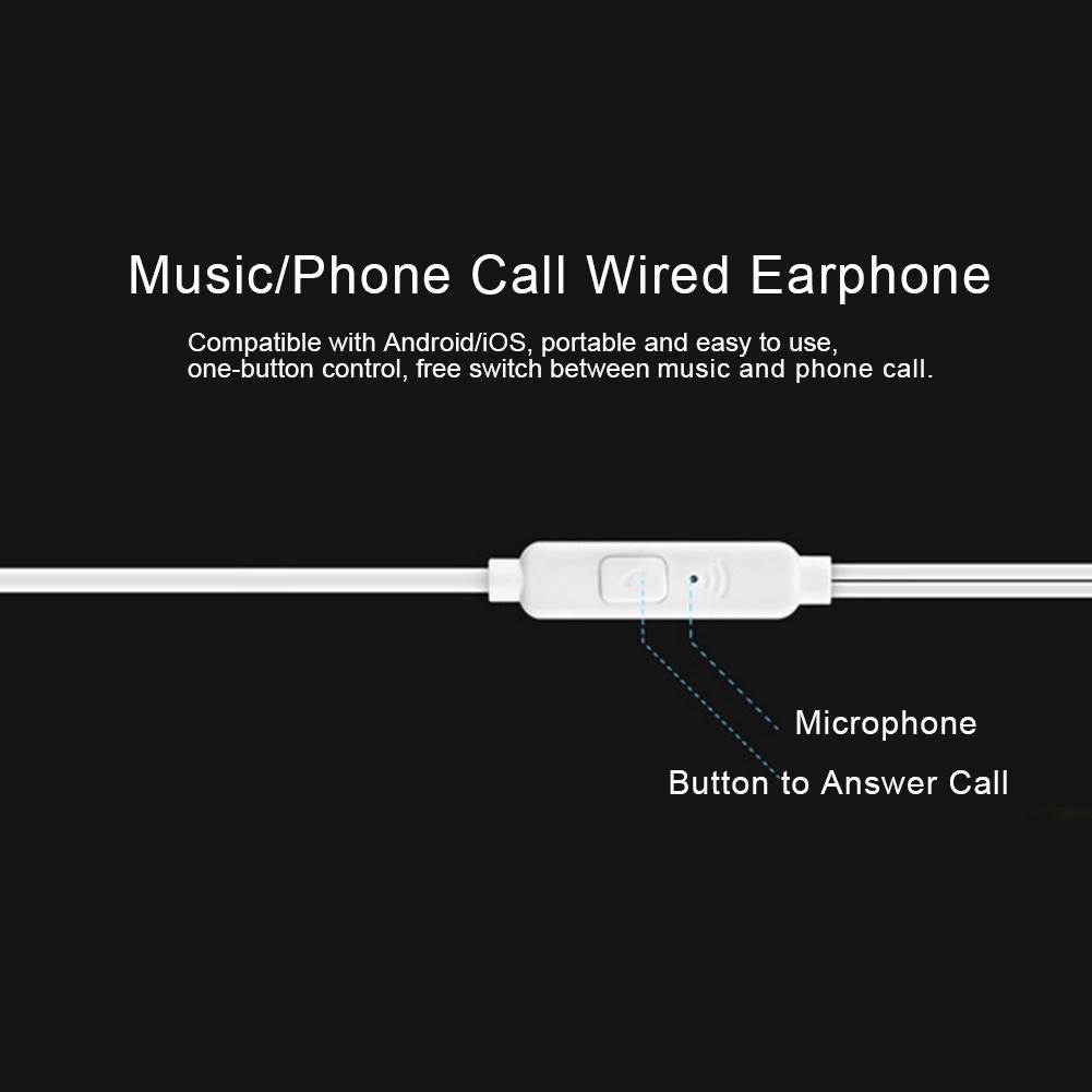 Casque filaire universel pour téléphone portable XiaomiHuawei, 3.5mm, contrôle filaire, réglage des appels, écouter de la musique, intra-auriculaires avec Microphone