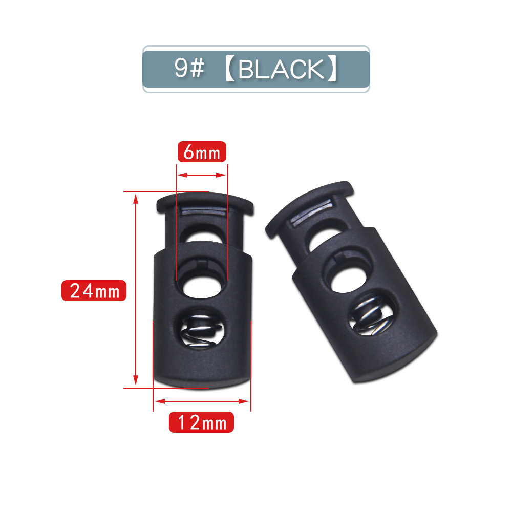 Neue 10 stücke Schnur Schloss Kunststoff Stopper Schnur Enden Schaltet Clip Schnalle Taste Schwarz Frost Schnürsenkel Sportswear DIY Tasche Zubehör: NICKEL