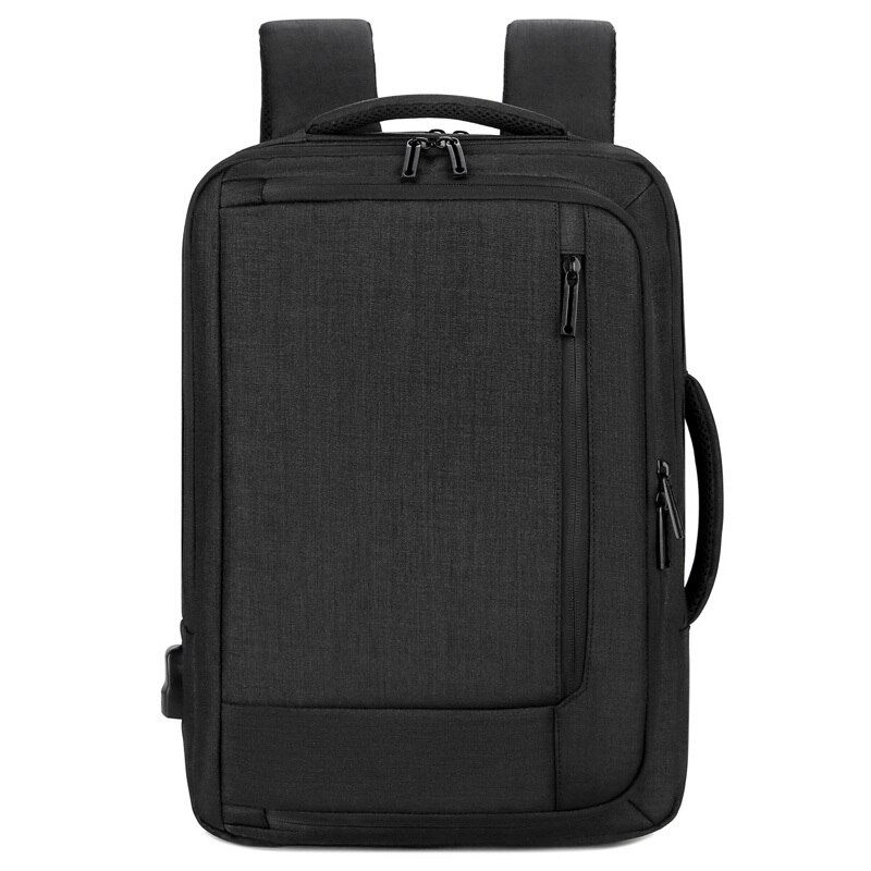 Männer Rucksack modisch Multifunktionale Oxford Tuch Laptop Rucksack USB Aufladbare Wasserdichte Geschäft Tasche Für Mann: Schwarz