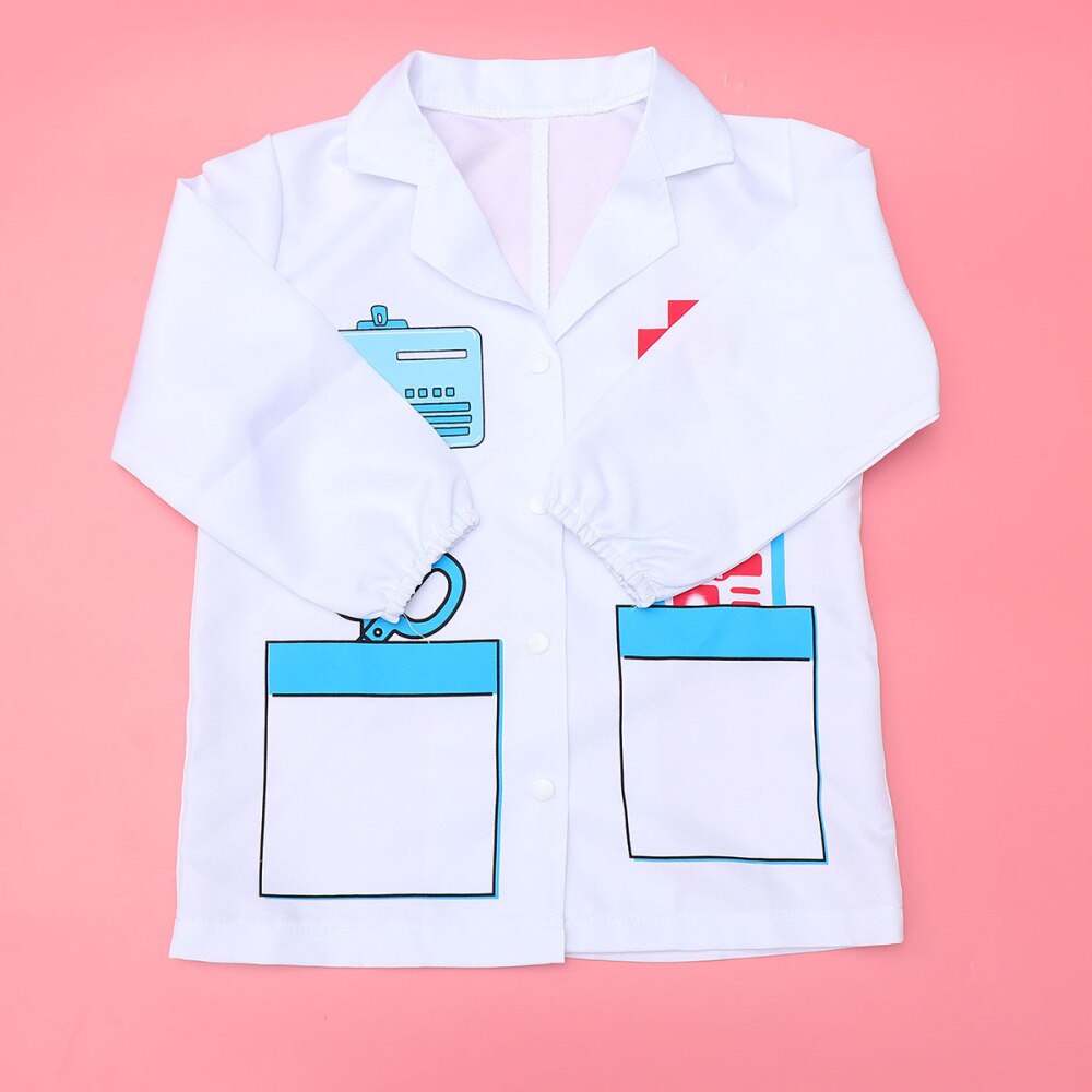 1Pc Cosplay White Gown Cosplay Therapist Role Play Kids Nurse Children Robe Gown Overall Clothes