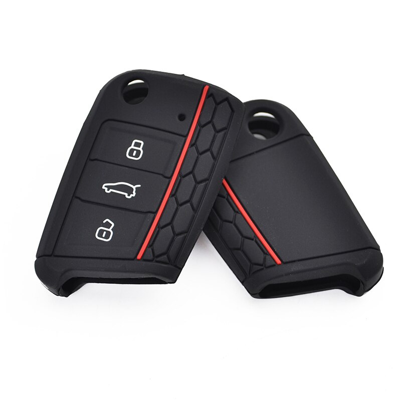 Silikon nyckelfodral för vw polo golf 7 tiguan för skoda fabia octavia karoq för seat ateca leon fjärrkontroll fob nyckelskydd