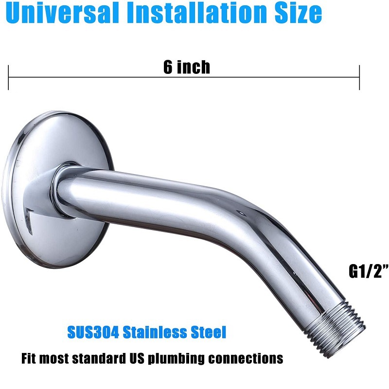 Cabezal De Ducha Tipo Lluvia Negro Con Brazo De Extensión De Negro