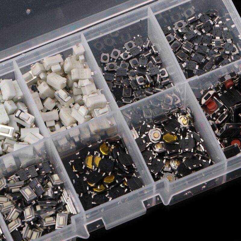 500Pcs/set 10 Value Momentary Tactile Push Button Switch Mini Micro PCB Touch Switch