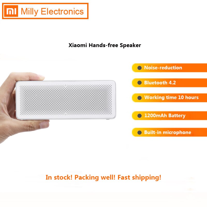 Originele Xiao Mi Mi Bluetooth Speaker Basic 2 Vierkante Doos 2 Stereo Portable Bluetooth 4.2 Hd High Definition Geluidskwaliteit spelen