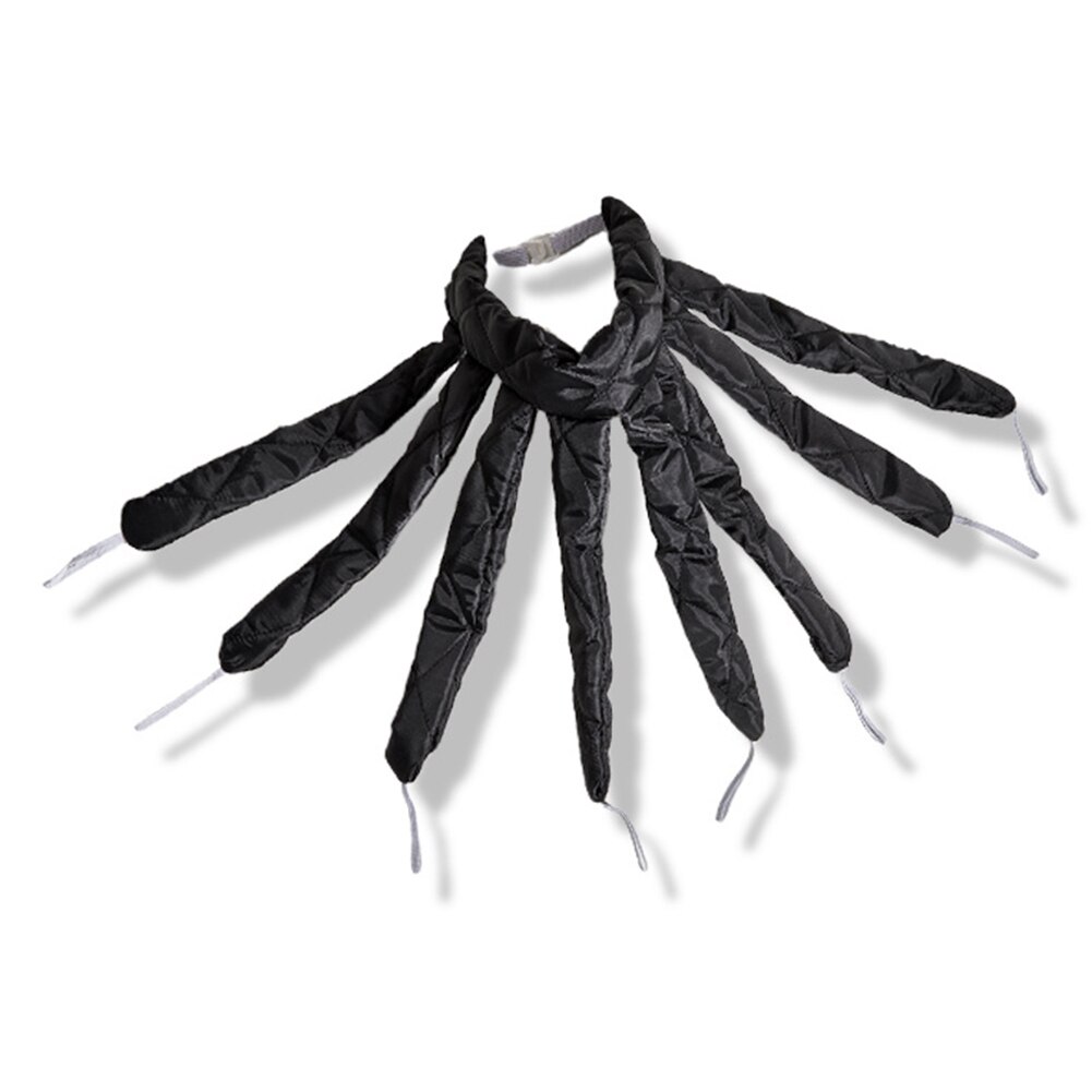 Bigoudis en forme de poulpe, sans chaleur, pour cheveux doux, outil de coiffure: Black