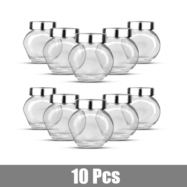 Frasco hermético de vidrio, tarro de almacenamiento de alimentos, botella de preservación de dulces de frijol de té de especias, tarro de especias, botella de pimienta, herramienta de almacenamiento: 10Pcs