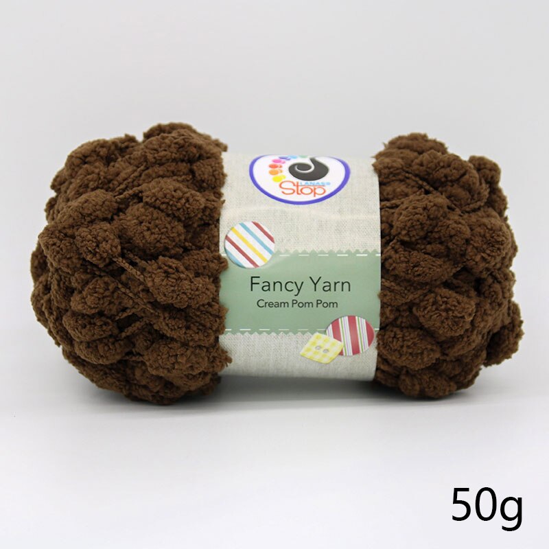 Dikke Wollen Grote Zachte Pom Pom Garen Hand Breien Haak Garen Voor Diy Deken Kussen Kleurrijke Pompom Draad F062: E