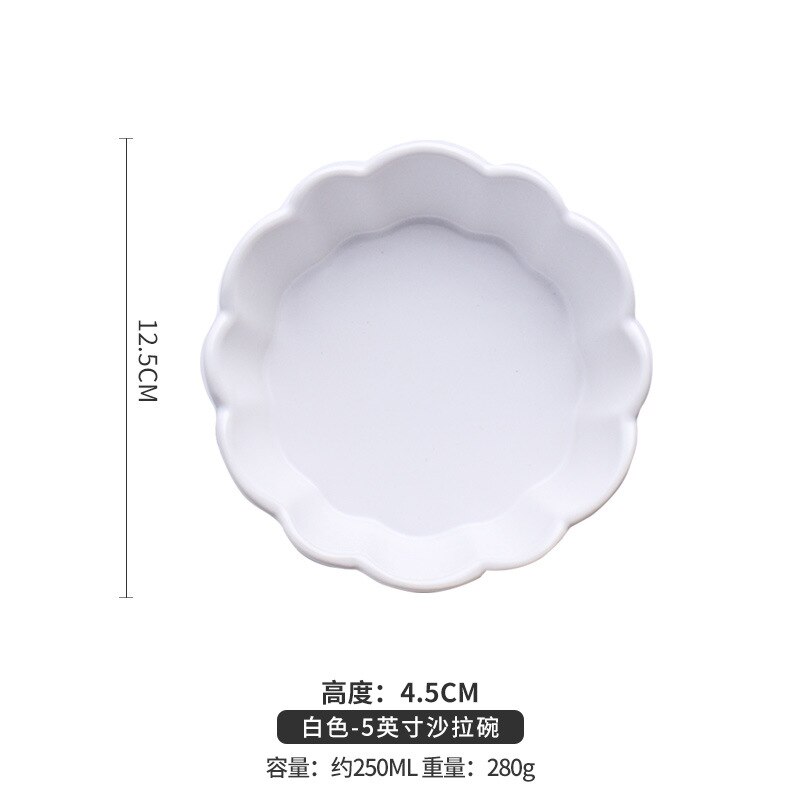 Ceramic Salad Bowl Net Red Cheese Baked Rice Baking Baking Bowl Fruit Dessert Home: Pink