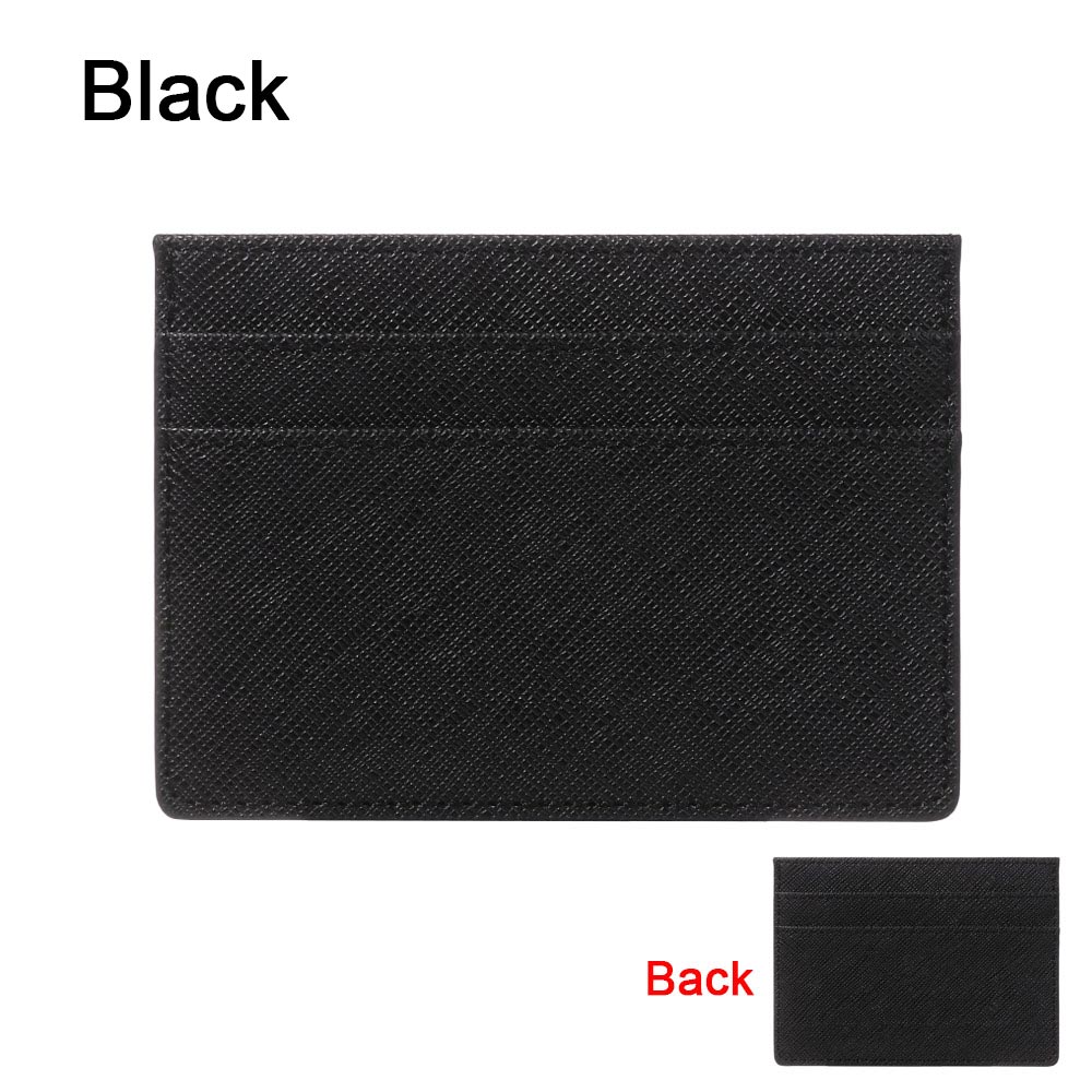 Dubbelzijdig Kaarthouder Slanke Bank Credit Card Id Kaarten Coin Pouch Case Tas Portemonnee Organisator Vrouwen Mannen Dunne Business card Wallet: black