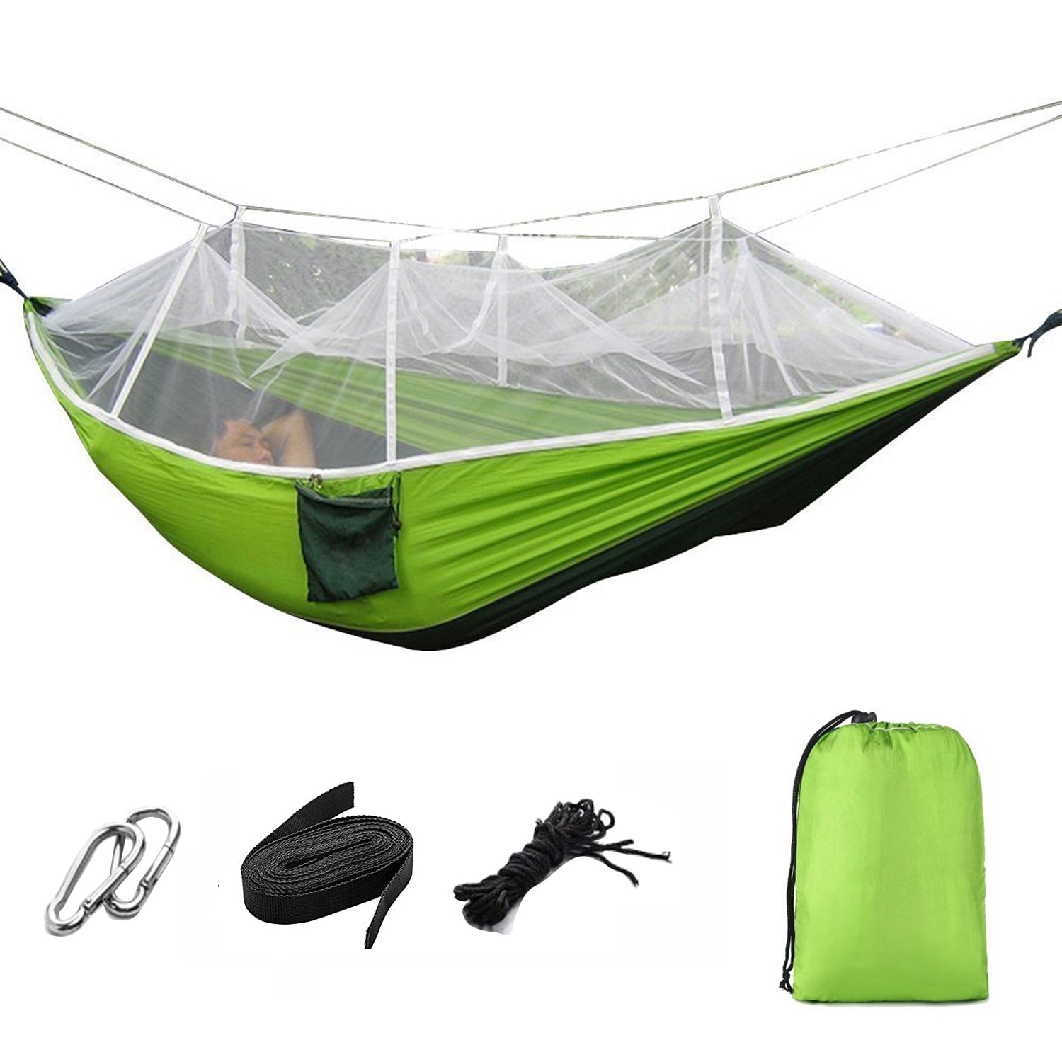 Parachute Doek Draagbare Dubbele Persoon Hangmat met netto reizen outdoor camping swing Hangmat Survival Hangmat camping mat