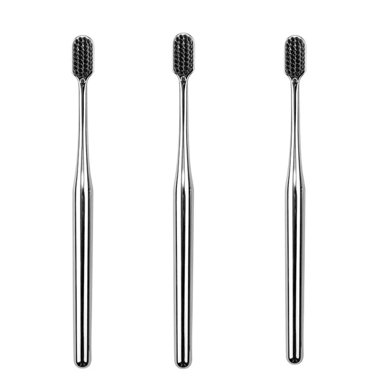 Brosse à dents douce de luxe pour hommes et femmes, brosses dentaires pour adultes, or, argent, indépendant, brosses à dents douces, directe: Violet