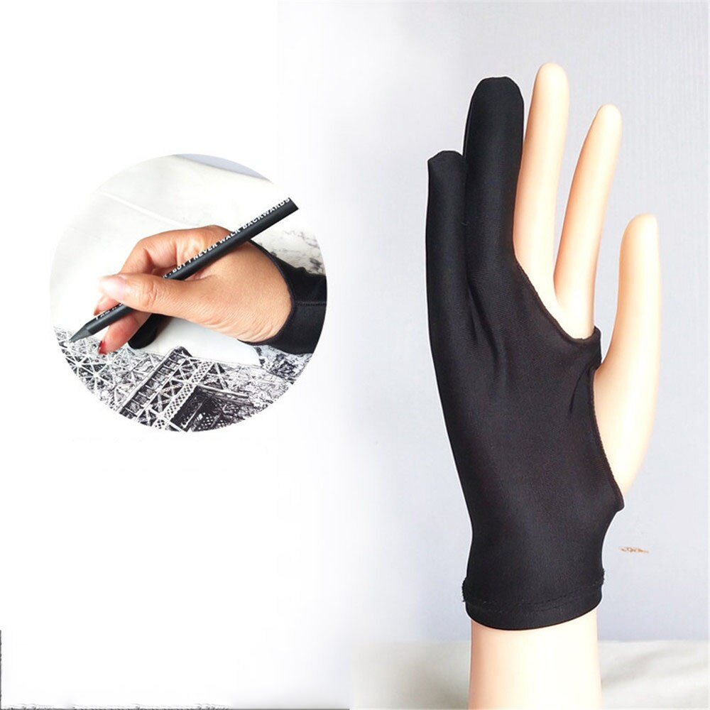 2 Fingers Anti-fouling Gloves for Sketch Oil Paintings Anti Touch Hand Drawing Digital Tablet Writing Glove for School: C-S