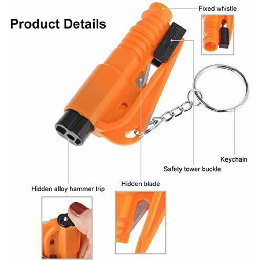Auto Emergency Mini Veiligheid Hamer Sleutelhanger Auto Raam Ontsnappen Hamer Riem Levensreddende Seat Cutter Breaker Glas Rescue Auto T N2W0