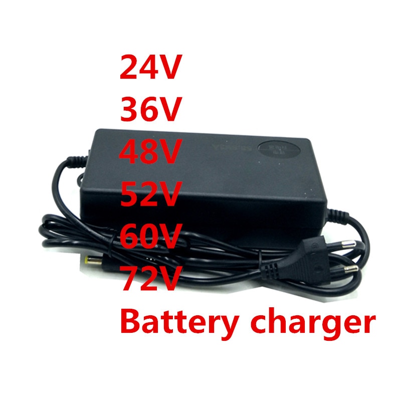 24v 36v 48v 52v 60v 72v 2a 3a litium-akkulaturi tasavirtaportti sähköpyörän sähköpotkulaudan sähkömoottorin energian varastointiakkulaturi
