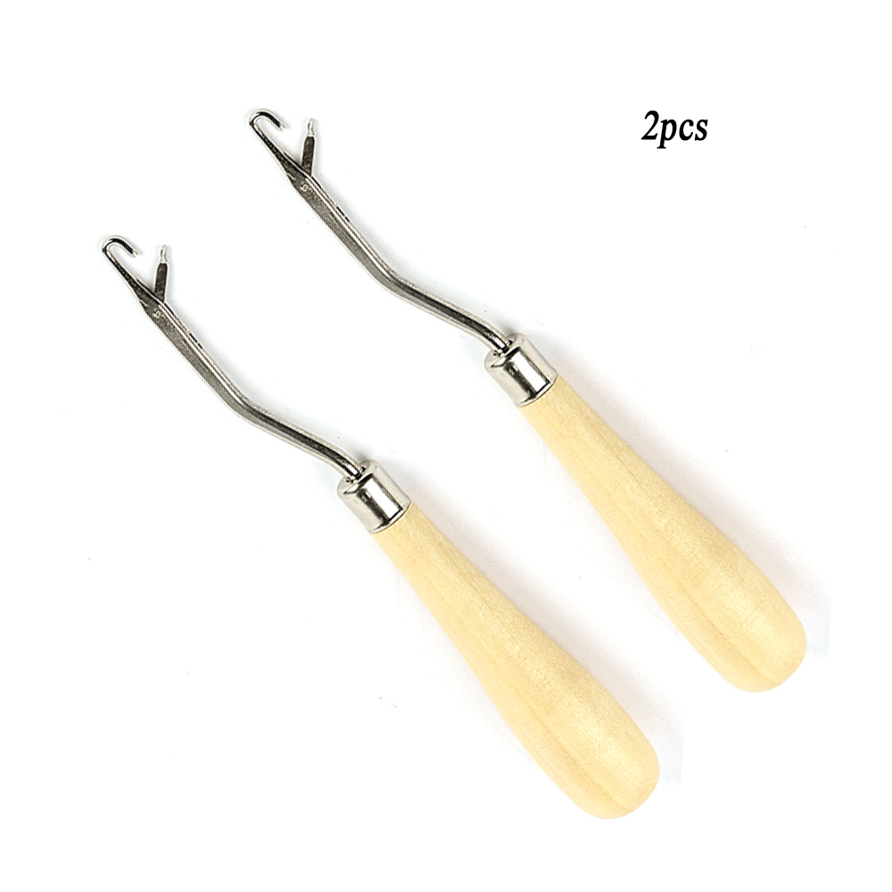 Aguja de ganchillo para rastas, ganchos de ganchillo para tejer, cabezal de extensión de cabello con aguja, mango de madera, peluca, juego de lengua, herramienta especial: Color blanco