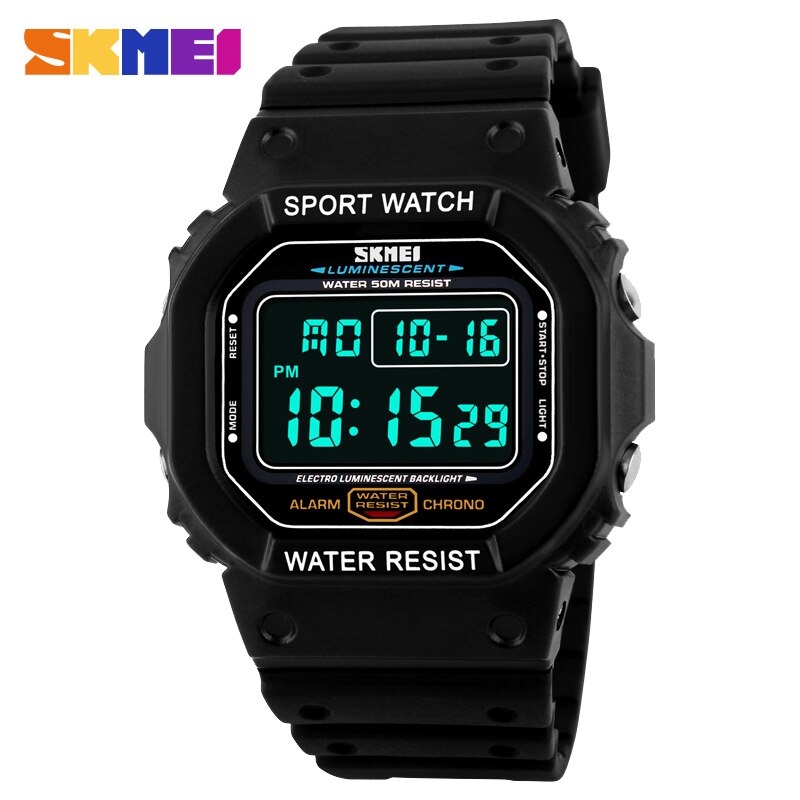 Reloj deportivo Digital SKMEI 1134 para hombre, reloj de pulsera resistente al agua con cronógrafo y alarma para exteriores