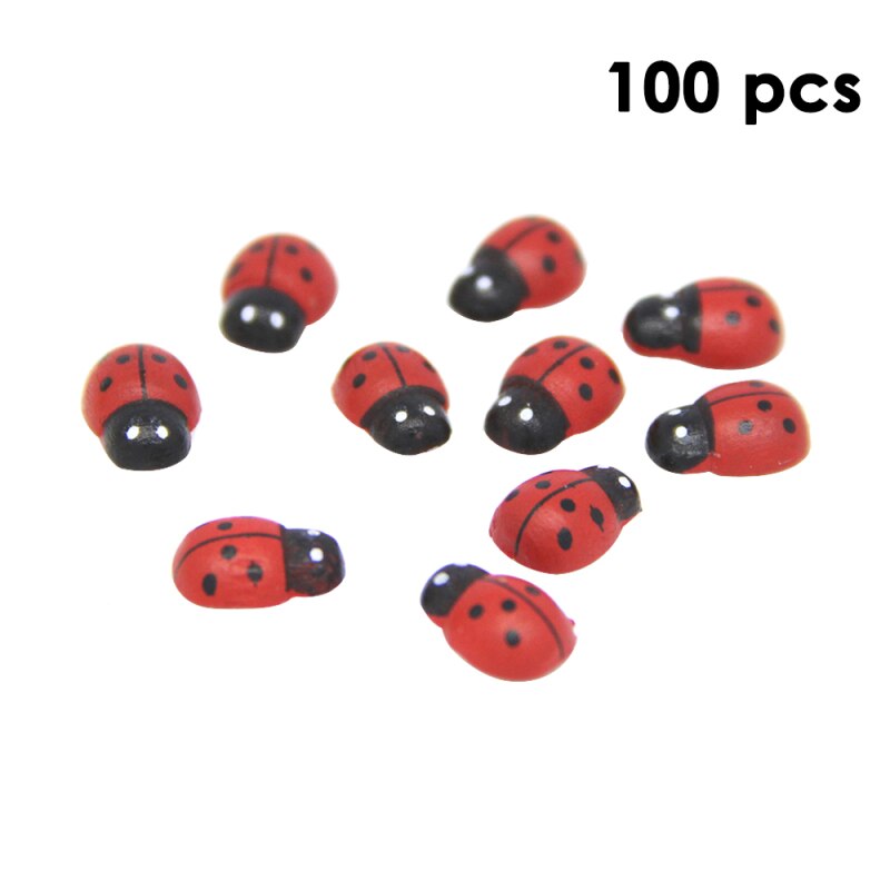 100 stk/pose 1.4*0.9cm mini marihøne svamp klistremerker mini kjøleskap magneter scrapbooking mikro landskap dekor g arden dekor