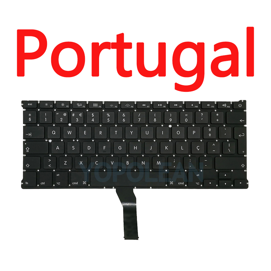 Klawiatura Zamienna US UK Rosyjski Hiszpański Francuski Niemiecki do Macbook Air 13" A1369 A1466: Zielony