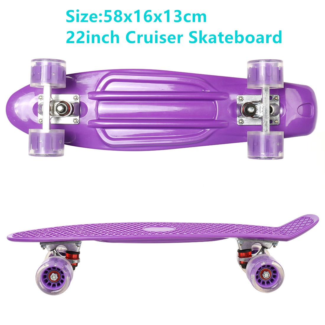 Mini Cruiser Skateboard 22inch Children's Scooter Longboard Retro Penny Board Flashing Wheels Banana Skateboard For Sports