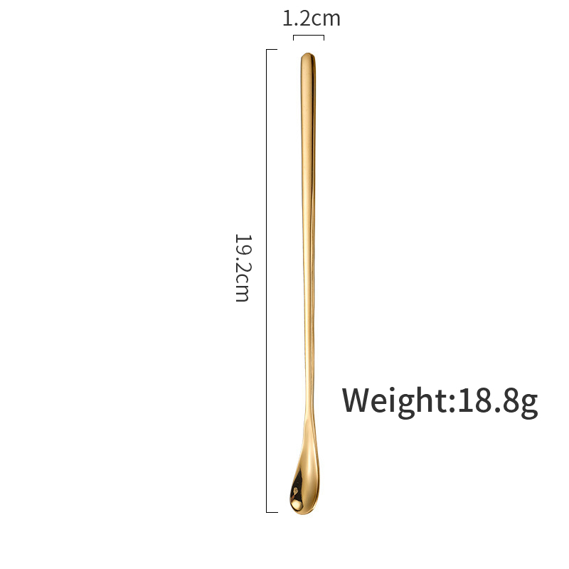 ZLAR 304 Stainless Steel Spoon Coffee Ice Tea Spoon Club Wine Cutlery Tableware Dinnerware Tiny Spoons Kichen Accessories: Gold Small