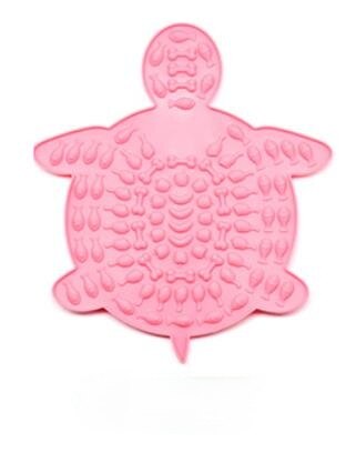 Plato de silicona con ventosa para perro y Tortuga, plato para comida lenta, facilidad de baño, esterilla para lamer, distracción, suministros de entrenamiento para perros: TurtlePink