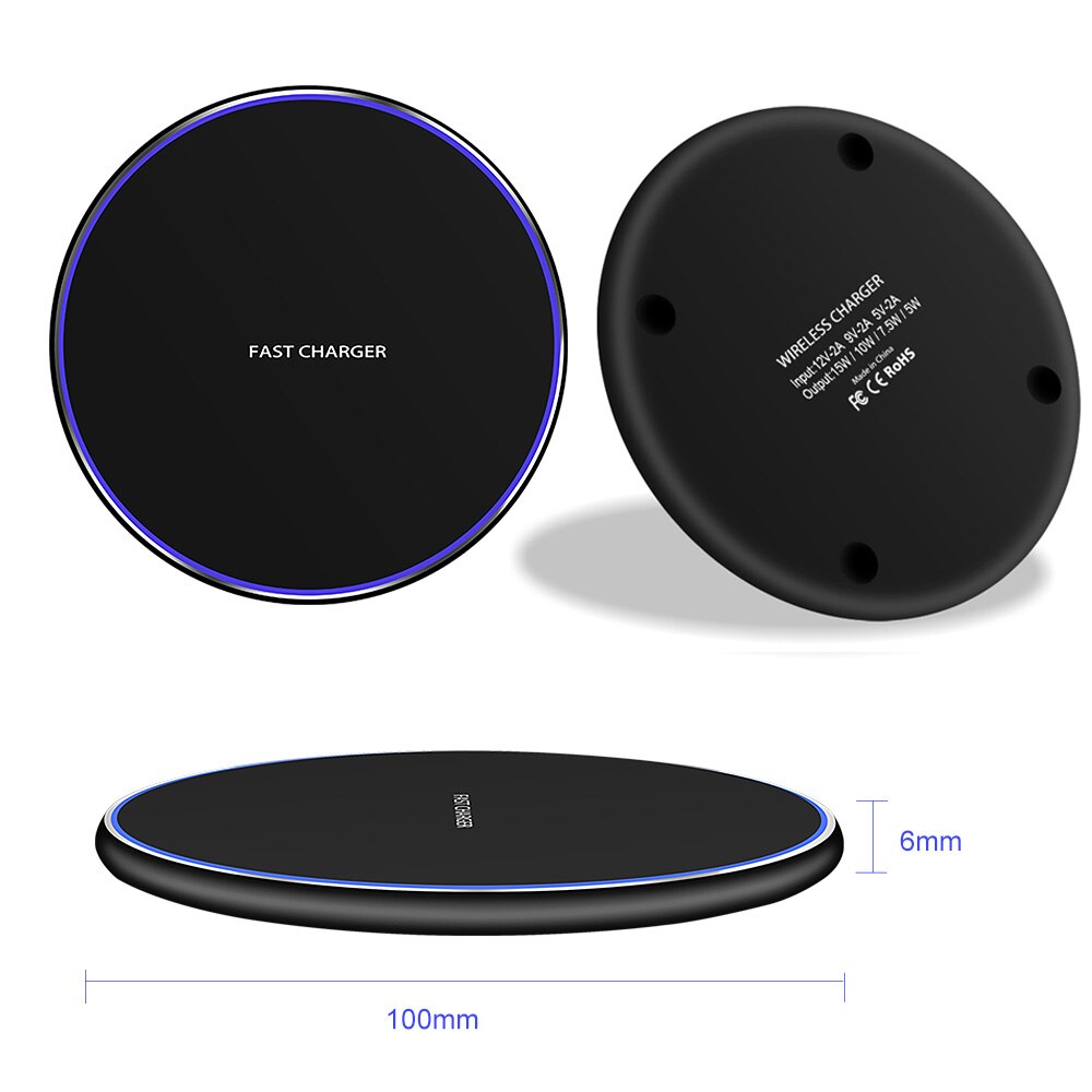 FDGAO Qi Wireless Charger For iPhone 11 X XR XS 8 Airpods Pro 15W Fast Wireless Charging Pad For Samsung S10 S20 Huawei P40 Pro