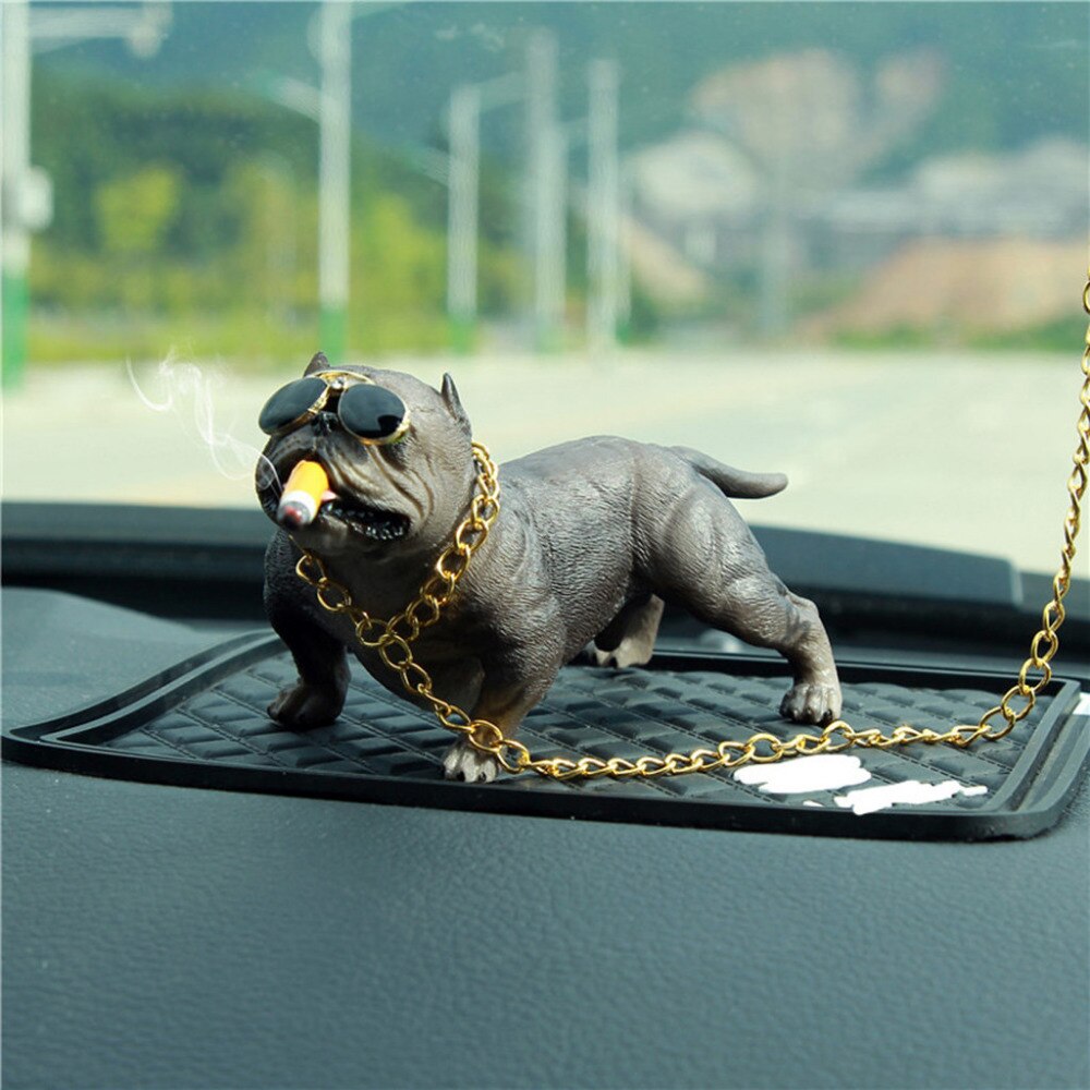 Grappige Leuke Home Decoratie Auto Accessoires Bully Pitbull Hond Auto Interieur Dashboard Ornament Geen Basis: C