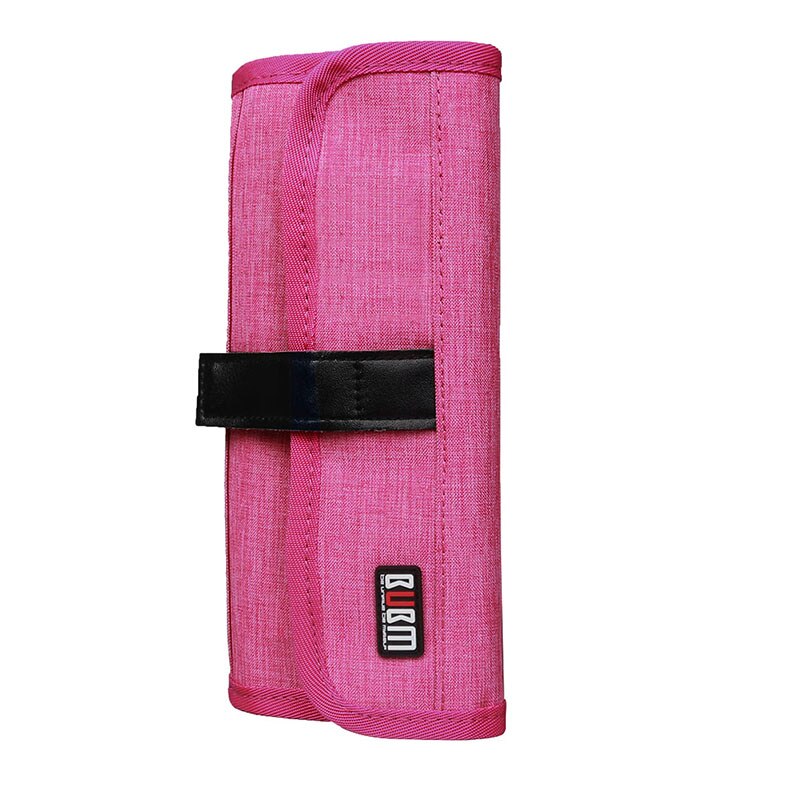 Bubm lichtgewicht reiskabel organizer, oprolbare elektronica accessoires opbergtas voor oplader, usb-kabels, oortelefoon harde schijf: Opbergzak rood