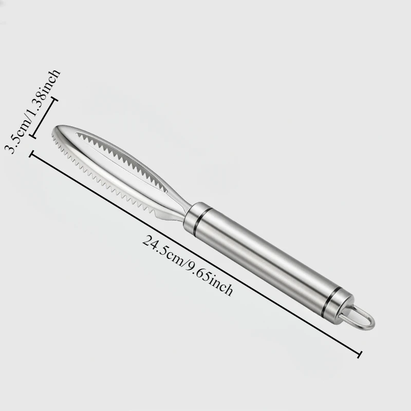 1pc fiskeskjell i rustfritt stål, rivjern til fjerning, skreller, beinskraper, pinsett til kjøkkenutstyr, fiskekniv, fiskeskjellfjerner: Default Title