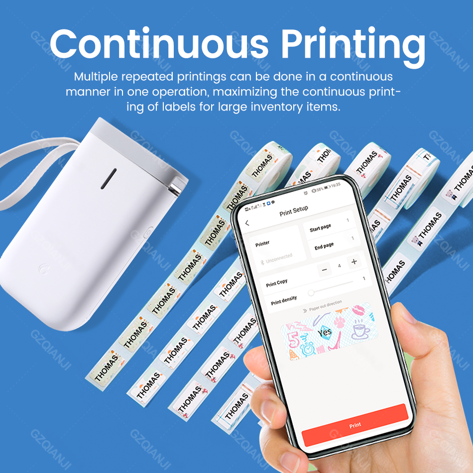Niimbot D11 Label Printer Mini Wireless Sticker Printing Label Maker with 5 10 Roll White Paper Official Phone Price Tag Printer