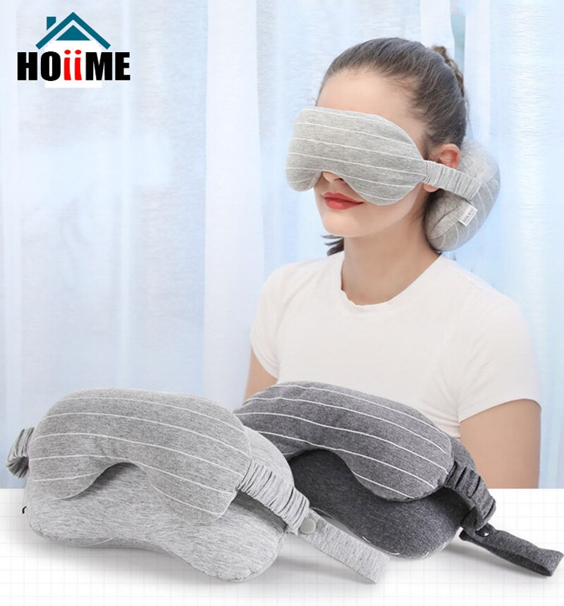 Creatieve Kussen Multifunctionele Oogmasker Hals Gooit Kussen Slaapmasker Kussen Voor Reizen Foam Deeltjes Fillling Stripend