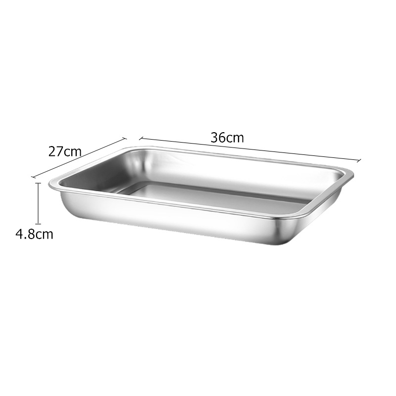 Bandeja de almacenamiento rectangular de acero inoxidable, plato de cena, horno, pastel, bandeja para hornear, pan, recipiente de comida, accesorios de cocina: violet