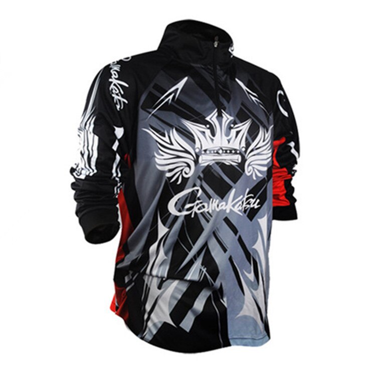 Fishing Clothing Gamakatsu Clothing Quick Dry Fishing Clothes Anti-UV Fishing Shirt Gamakatsu Jacket Fishing Tackle: Black / 4XL
