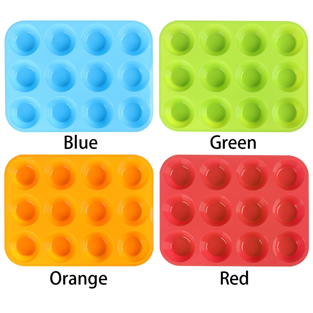 2 Teglie Per Muffin In Silicone Con Pennello: Stampi Antiaderenti Per Cupcake E Budini, Nero E Grigio