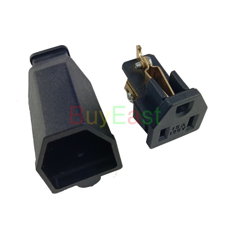 (1 PC) NEMA 5-15R Receptacle US DIY Rewireable Grounding female Power Plug 250V-15A