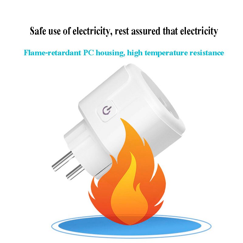 16A EU Tuya Smart Wifi Power Plug with Power Monitor Smart Home Wifi Wireless Socket Outlet Via Smart Life APP Works with Alexa