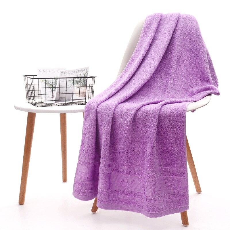 Toallas de baño de fibra de bambú 100% para hombres y mujeres, paño de microfibra suave de felpa para adultos, súper absorbente para el hogar: Morado
