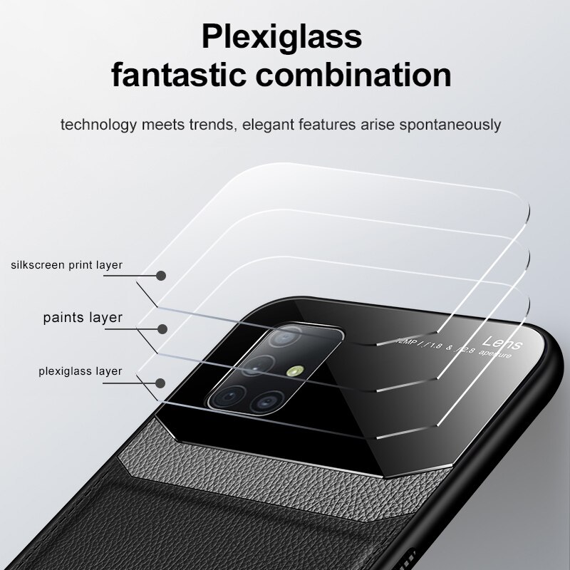 Leder Plexiglas Stoßstange telefon fallen für Samsung Galaxis A71 A51 Weiche silikon TPU zurück abdeckung für Samsung A71 A51 EIN 71 EINE 51 coque