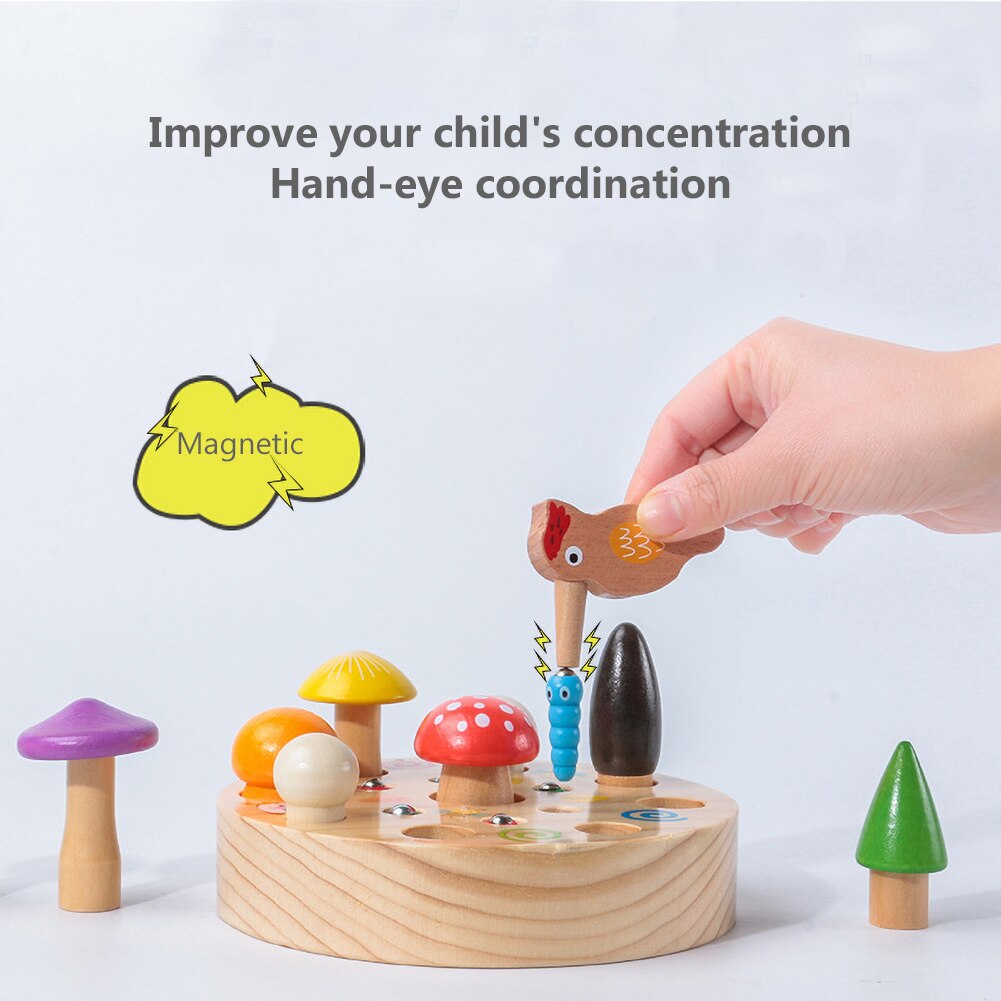 Børn magnetisk træk svamp spætte fangst orm puslespil tidlig uddannelse legetøj intelligens udvikle legetøj