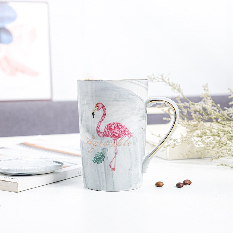 Flamingo brev keramisk kaffemugg hemkontor skola mjölk te vatten muggar drinkware kopp för födelsedag: 4
