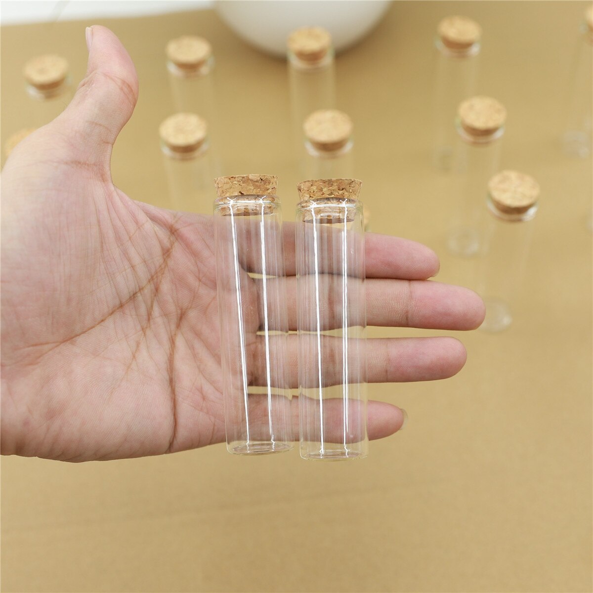50pcs/lot Glass Bottle 22*80mm Test Tube Cork Stopper Mini Spice Bottles Container Small DIY Jars Vials Tiny Bottles glass