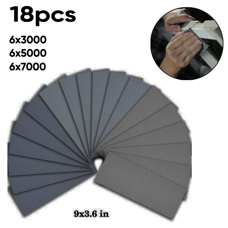 Våt torr polering sandpapper 3000 5000 7000 högkornigt vått och torrt sandpapper sortiment gips slippapper 9 x 3.6 tum för bil